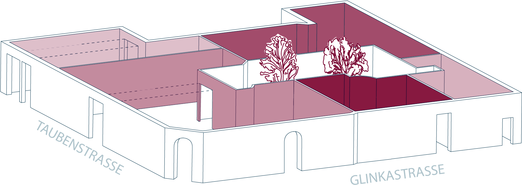 Glint Consists Of Five Buildings And The Different - Architecture (1814x837), Png Download