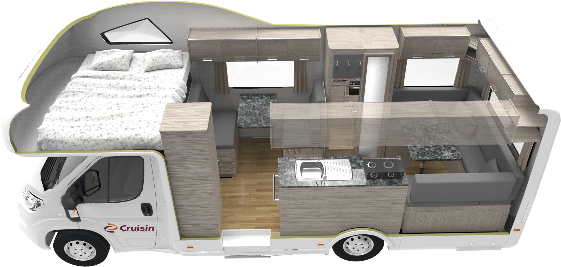 Vector Transparent Library Rv Drawing Campervan - Campervan Cruisin 6 Berth (1920x1080), Png Download