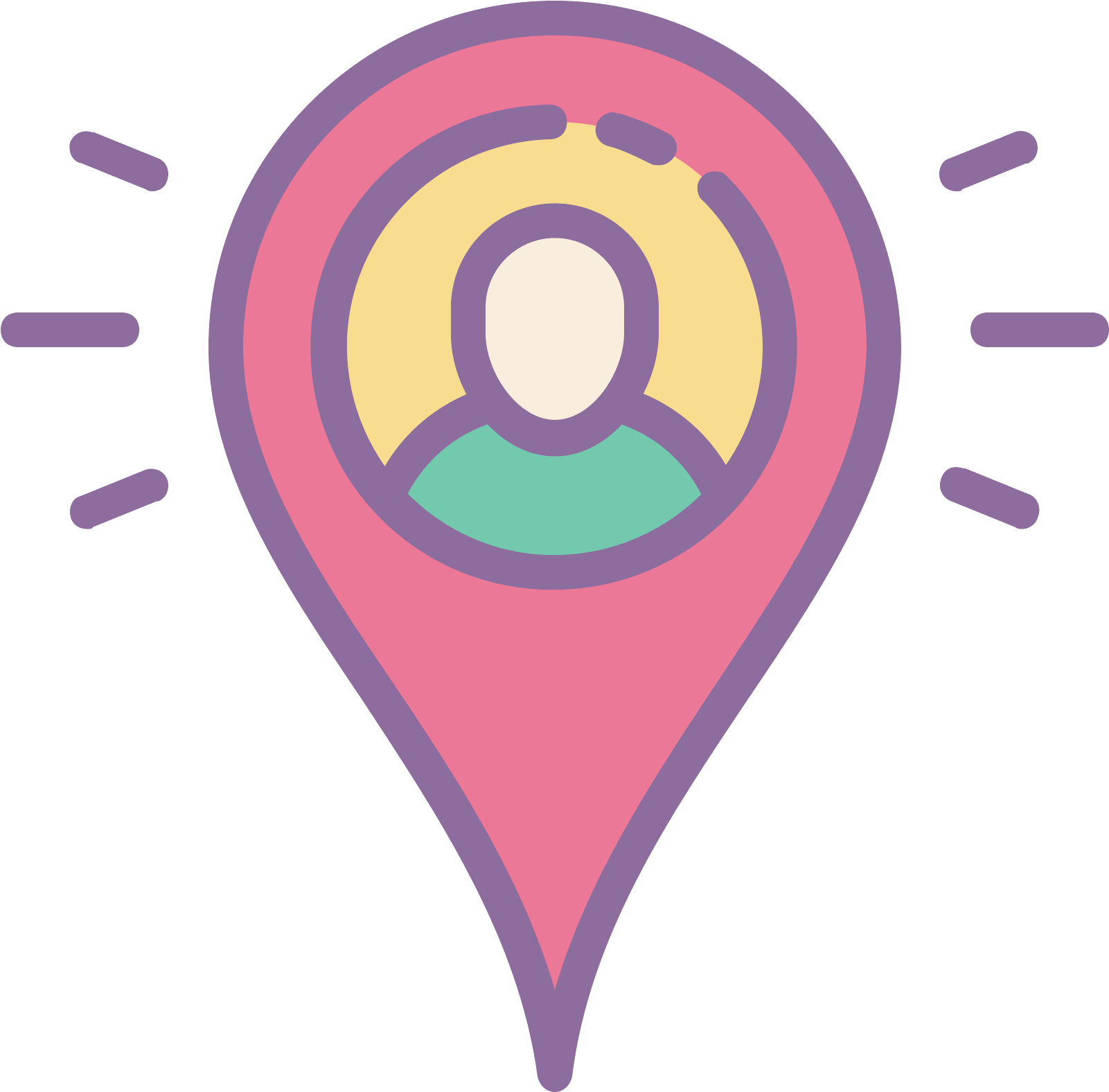 Location Clipart Location Pointer - Ubication Icon Png Pink (1600x1600), Png Download
