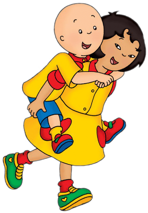 Free Png Download Caillou On Sarah's Back Clipart Png - Caillou Sarah (480x690), Png Download