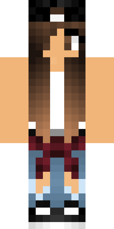 Cool Minecraft, Minecraft Skins, Minecraft Characters, - Skin De Minecraft De Chicas (396x792), Png Download