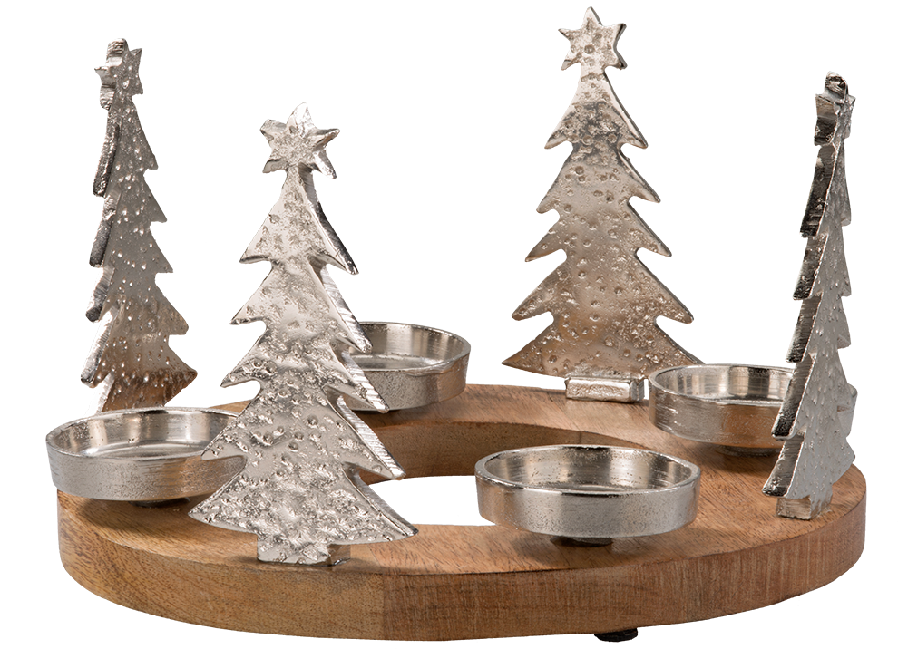 Advent Wreath "fir Trees" - Adventskranz Mangoholz (1000x1000), Png Download