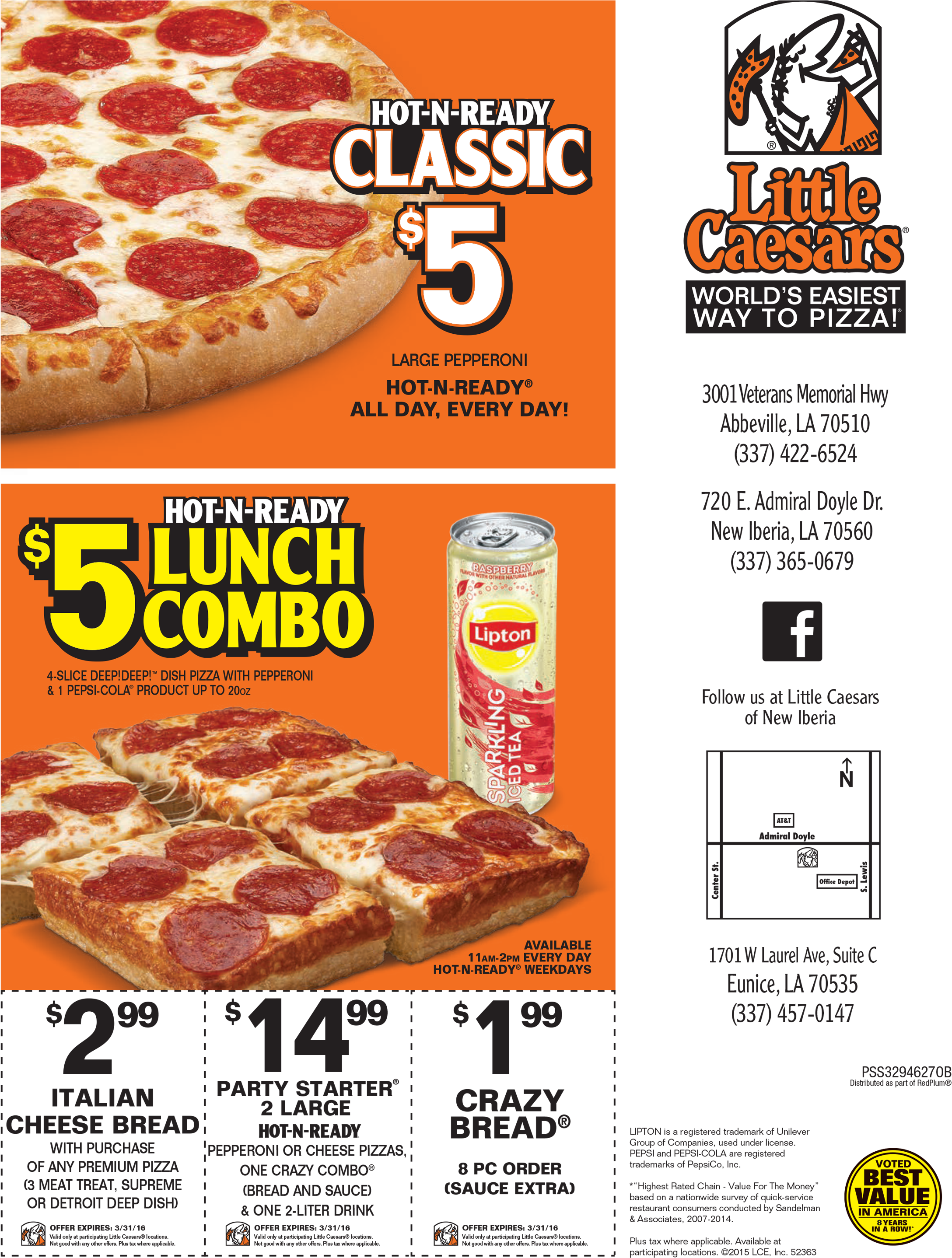 Information - Little Caesars Pizza (2196x2879), Png Download