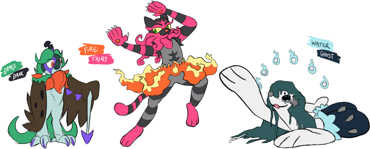 Secondary Type-swapped Alolan Starters - Pokemon Starters Type Swap (1280x536), Png Download