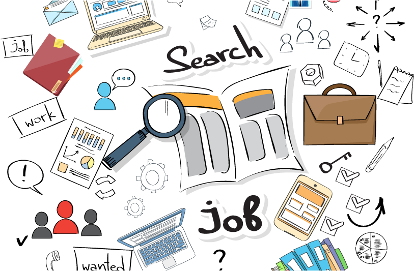Career Cluster Interest Inventory - Job Searching Sketch (830x532), Png Download