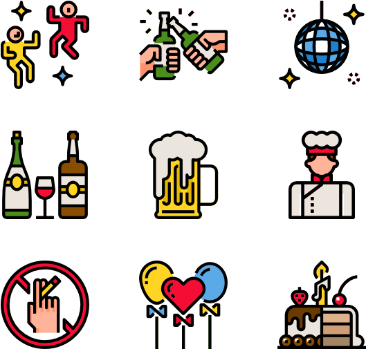 Party And Celebration - Event Line Icon (600x564), Png Download