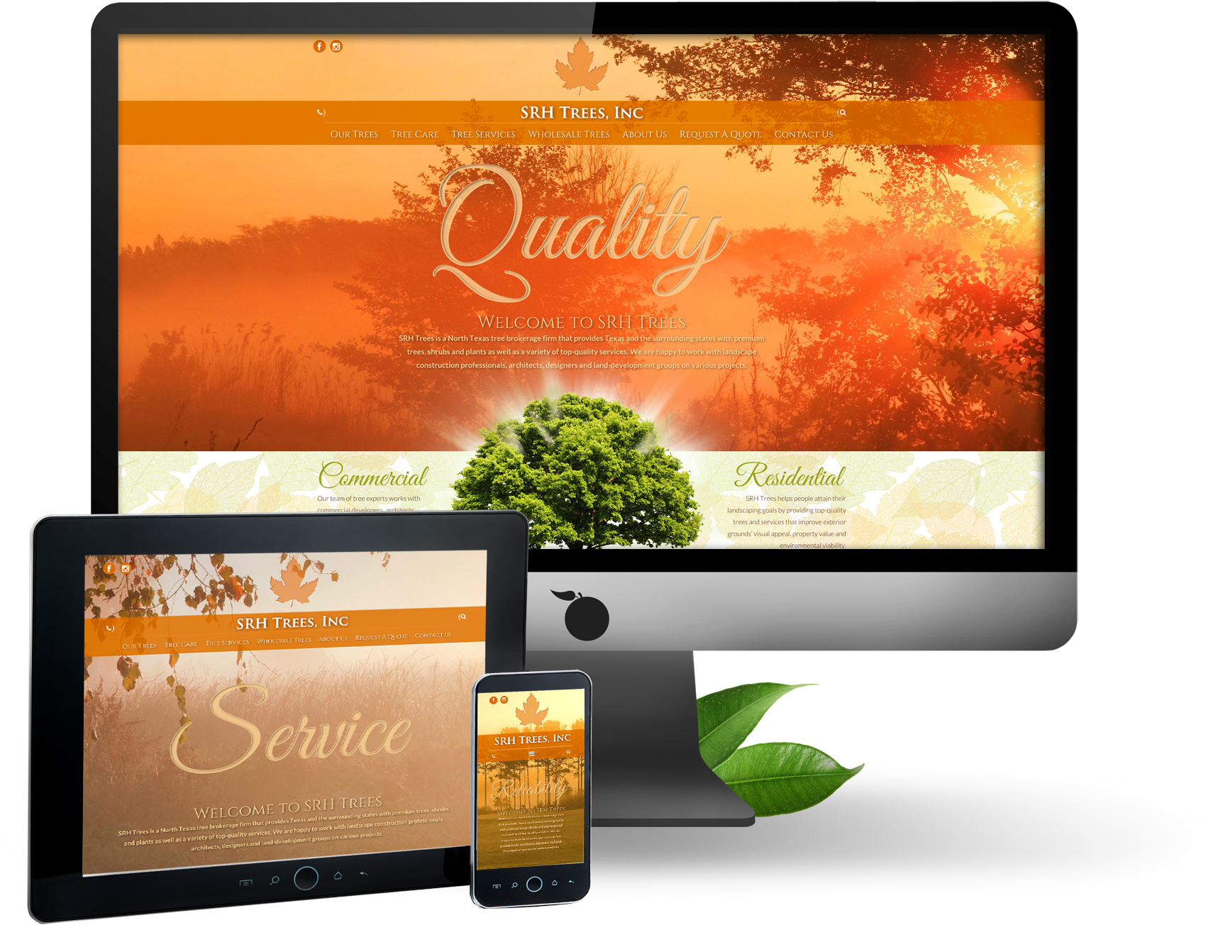 Srh Trees Wordpress Responsive Website Design - Online Advertising (2000x1545), Png Download