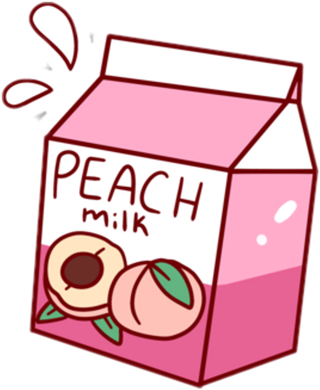 Leite Milk Kawaii Bebida Bebidas Tumblr Peach Peach🍑 - Peach Milk (1024x1249), Png Download