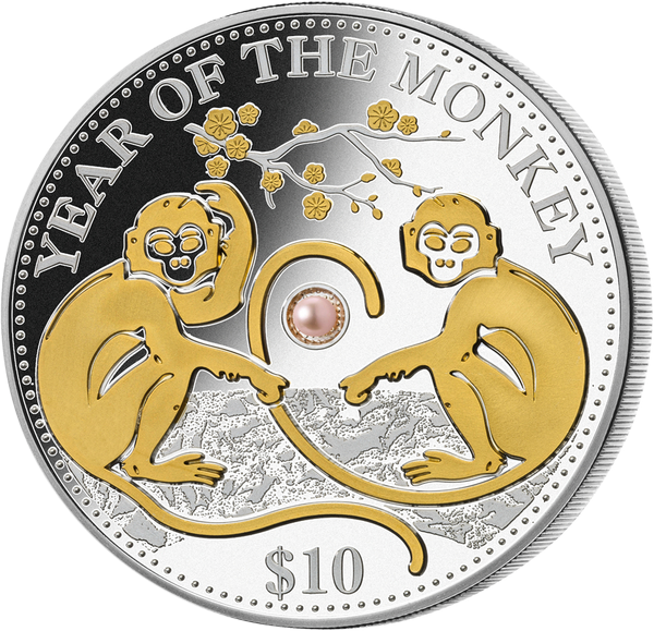 Fiji 2016 10$ Year Of The Monkey Lunar 2016 Proof Silver - Monkey Chinese Coin 2016 (600x579), Png Download
