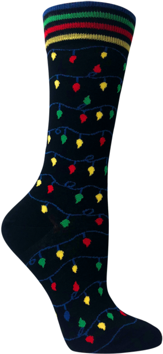 Holidays Lights Christmas Socks For Women Organic Cotton - Sock (900x1080), Png Download