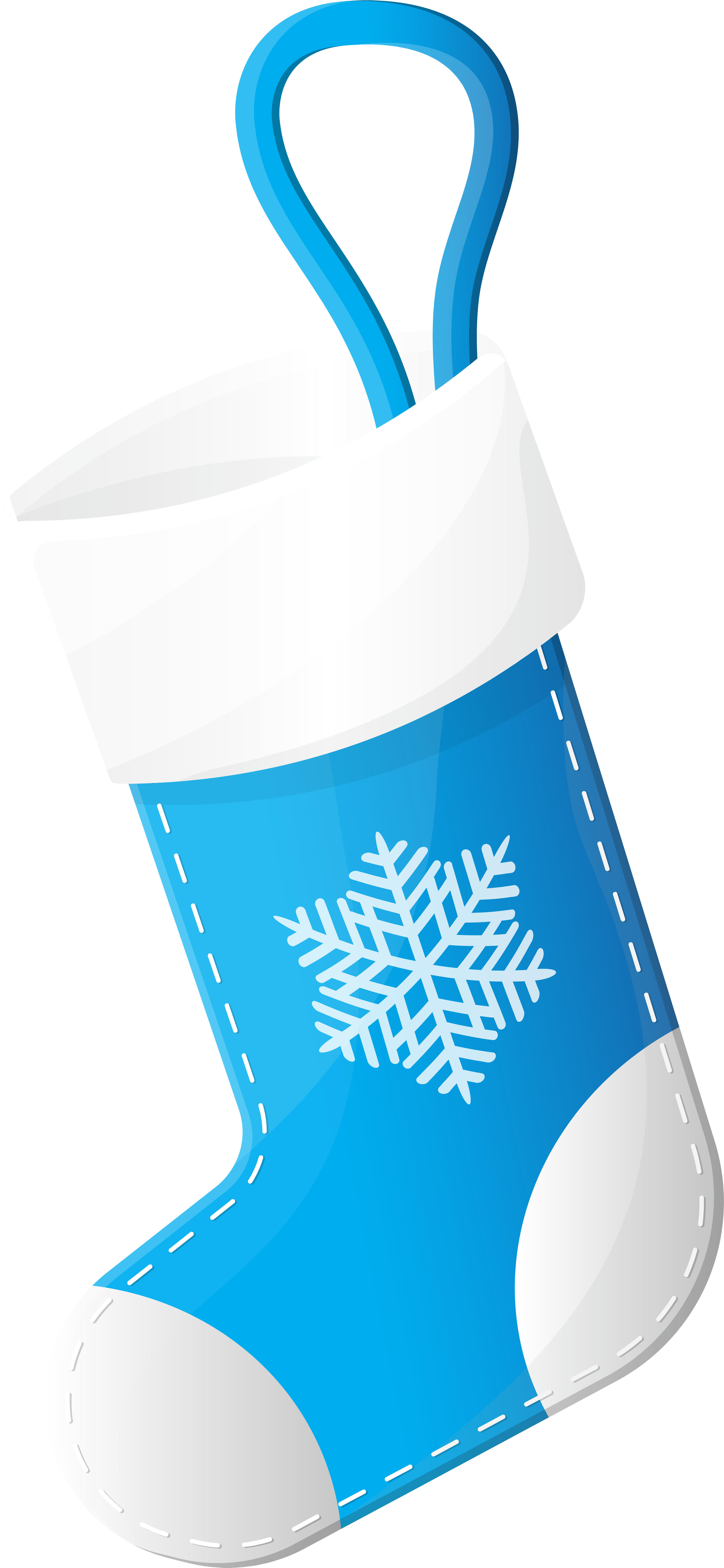 Transparent Blue Christmas Stocking (3761x8000), Png Download