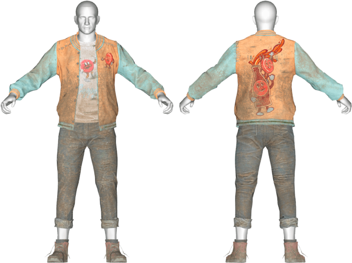 Bottle And Cappy Orange Jacket & Jeans - Illustration (1200x602), Png Download