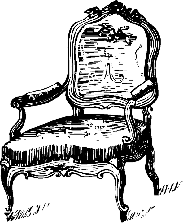 Antyk W Wersji Nowoczesnej - Old Chair Illustration Png (591x720), Png Download