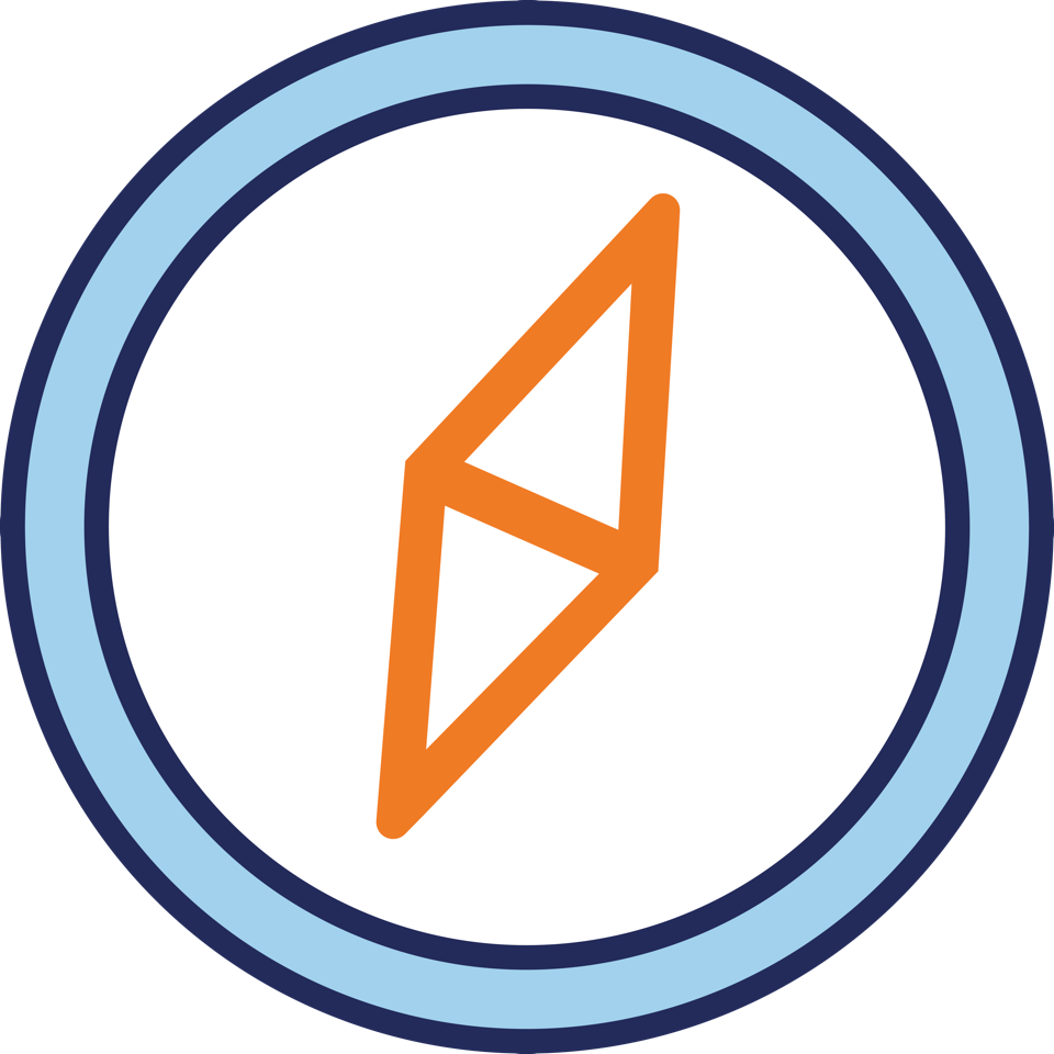 58716 Logo Compass Print - Circle (960x960), Png Download