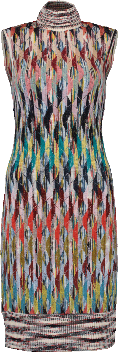 Missoni Diamond Pattern Wool Blend Midi Dress In Multi (960x1223), Png Download