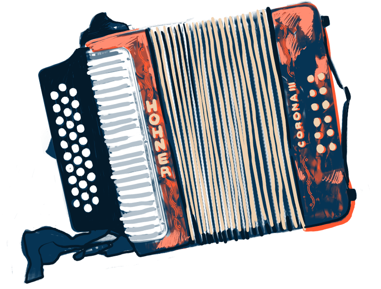 Acordeón - Instrumentos Musicales De La Zona Central (777x767), Png Download