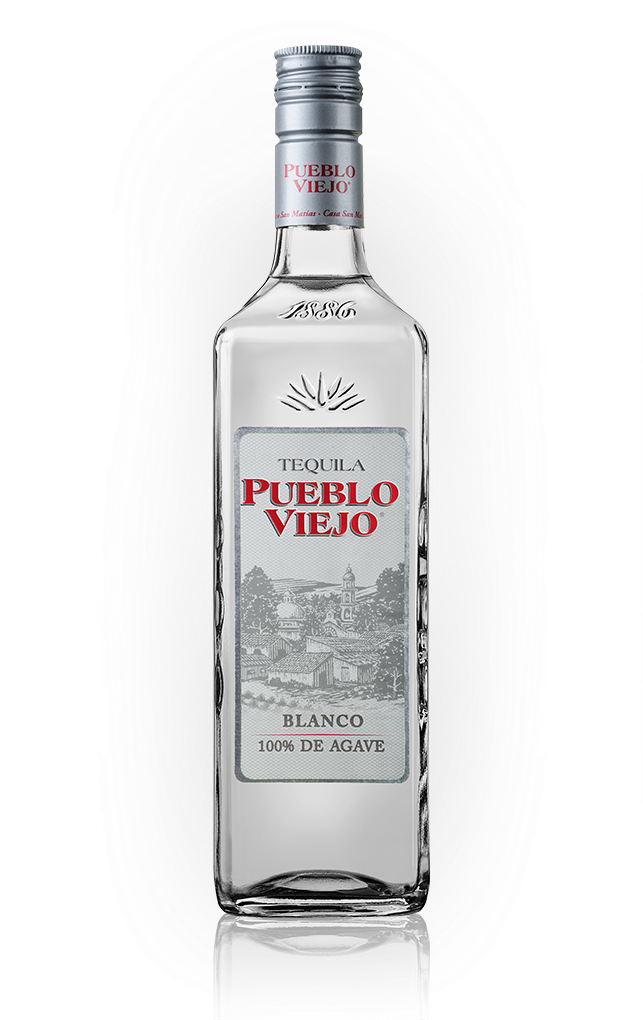 Bottles 0022 Pueblo Viejo Blanco - Tequila Pueblo Viejo (642x1064), Png Download