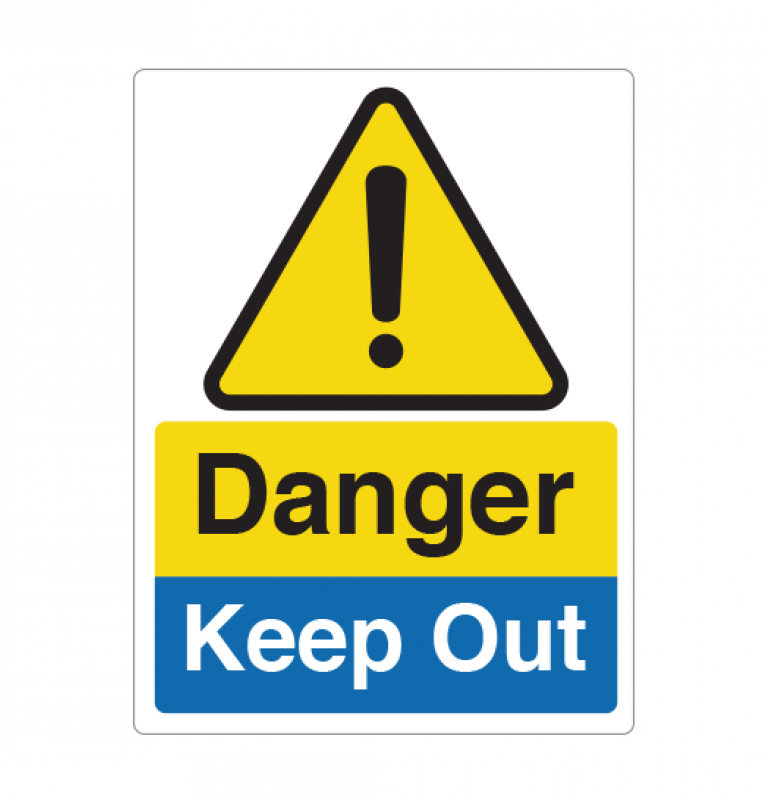 Danger Keep Out Sign Parts Security Fencing Spikes - Warning Sign (800x800), Png Download
