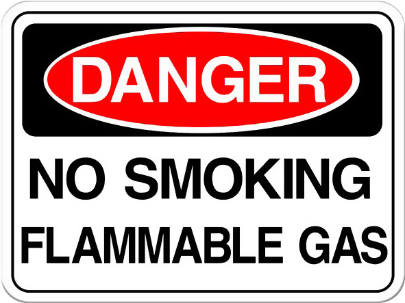 Danger Sign No Smoking Flammable Gas - Safety Signs For Machinery (590x589), Png Download