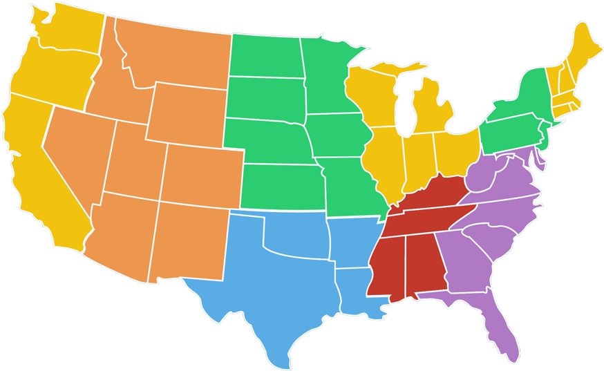 Gray With White Outline - Upper Midwest Region (900x583), Png Download