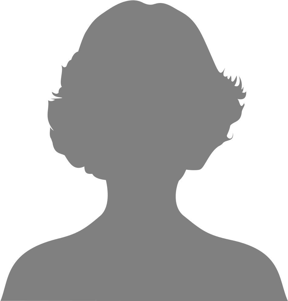 Replace This Image Female - Gray Silhouette Female (1024x1024), Png Download