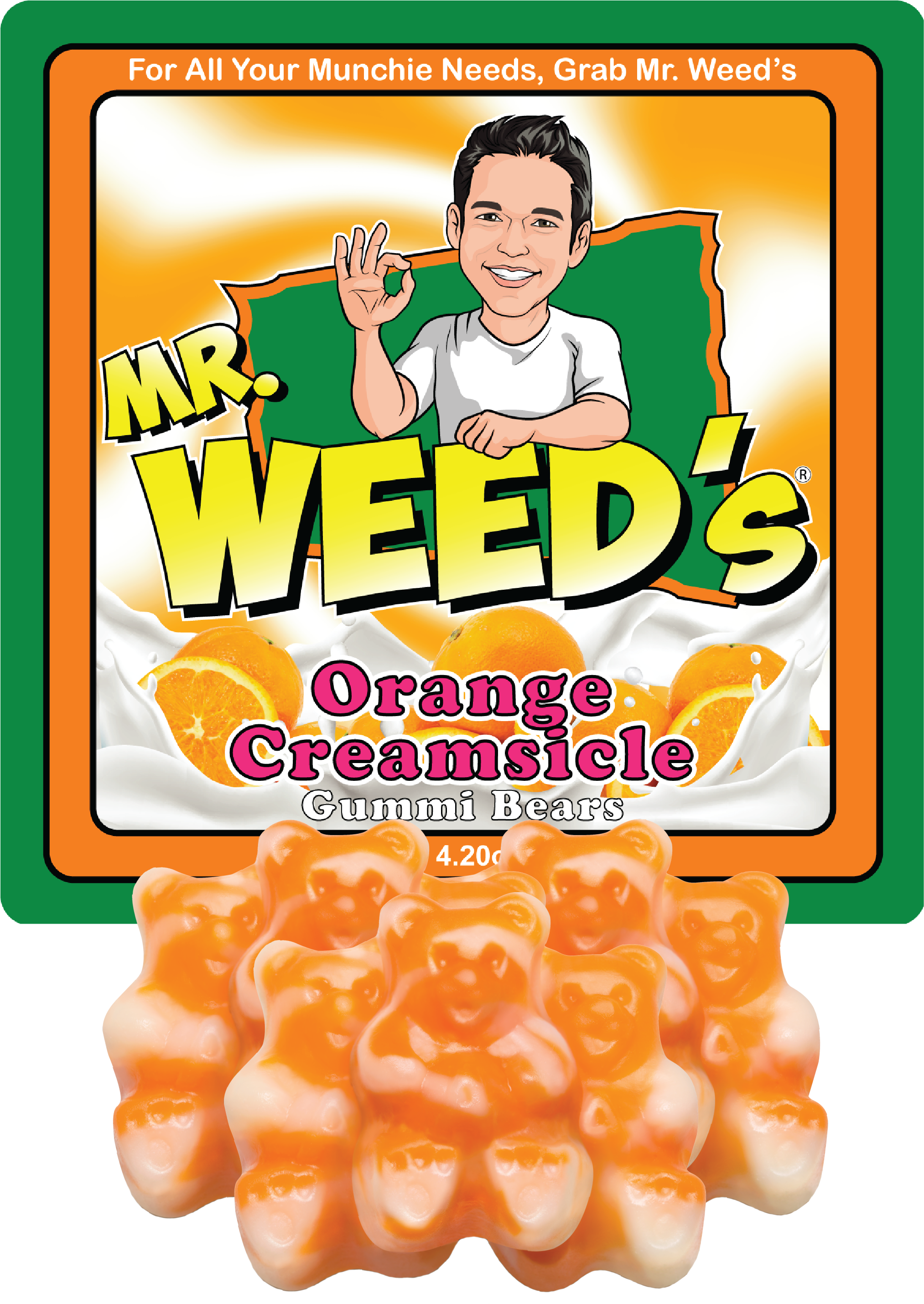 Orange Creamsicle Gummi Bears (2025x2956), Png Download