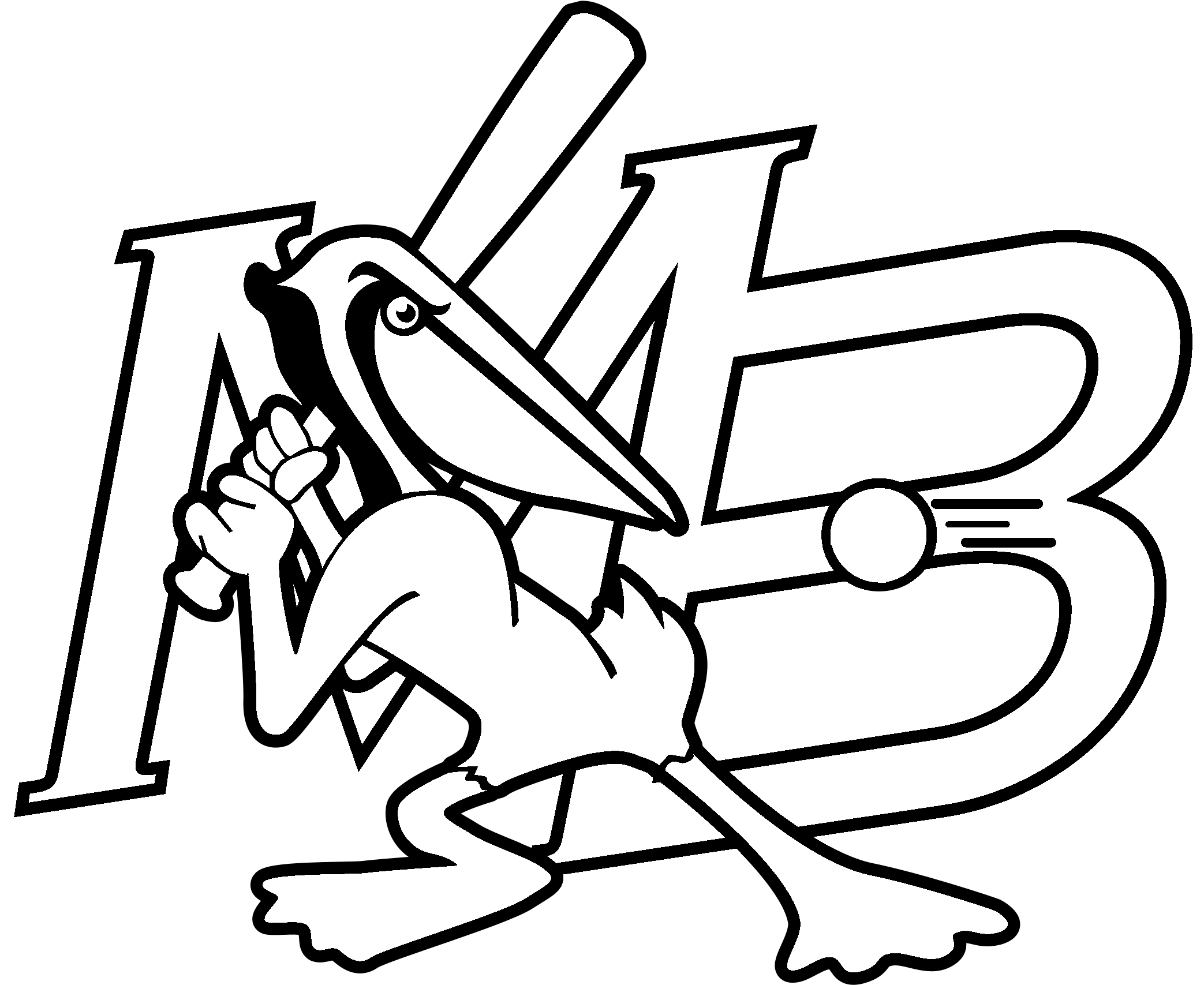 Myrtle Beach Pelicans Logo Black And White - Myrtle Beach Pelicans (2400x2400), Png Download