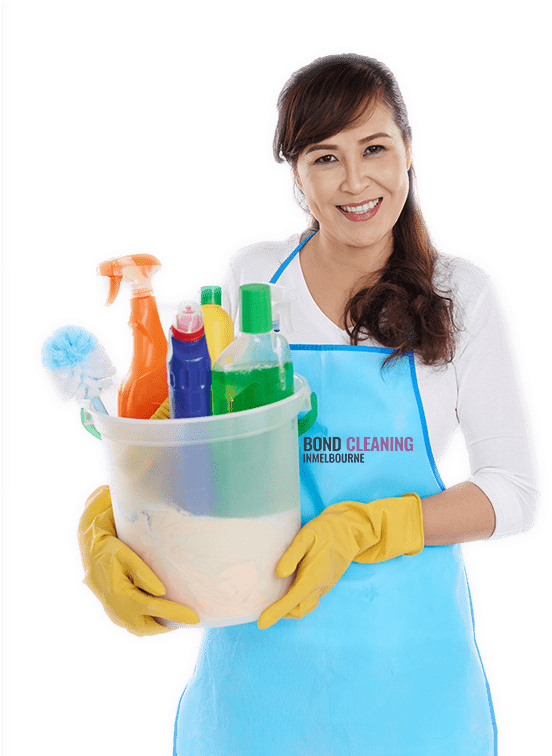 Smiling Lady Standing With A Bucket Full Of Bottles - Girl (612x755), Png Download