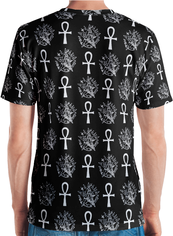 Ankh & Pentacle V-neck - Polo Shirt (776x779), Png Download