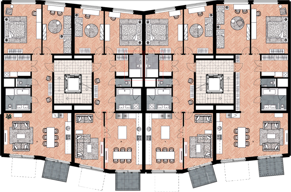 The Proposal For A Possible Layout Solution Is Subject - Floor Plan (1000x662), Png Download