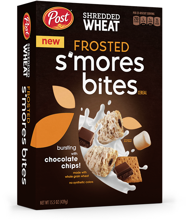 Packaging For Shredded Wheat Frosted S'mores Bites - Post Frosted Mixed Berry Shredded Wheat (640x768), Png Download