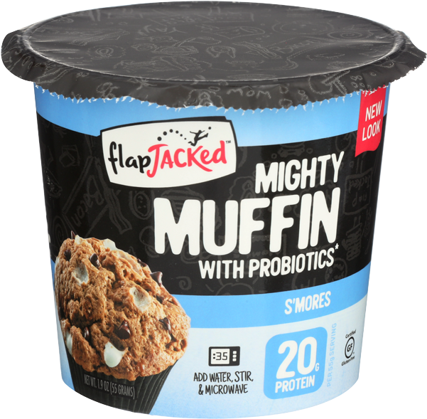 Flap Jacked Mighty Muffin With Probiotics S'mores - High Protein Microwave Muffin (650x650), Png Download