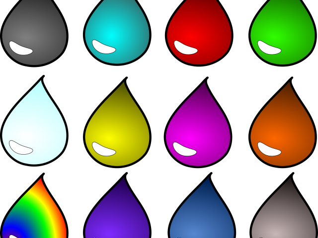 Water Drops Clipart Colorful (640x480), Png Download
