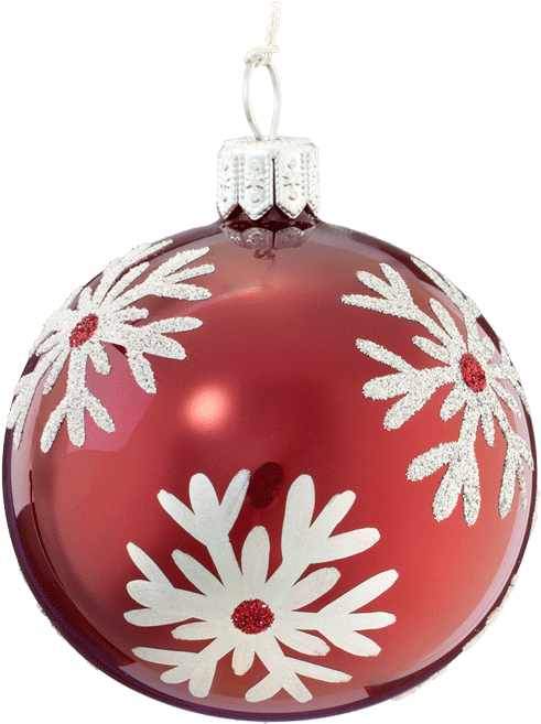 Christmas Ball Ornament With Silver Snowflake 6cm - Christmas Ornament (566x700), Png Download