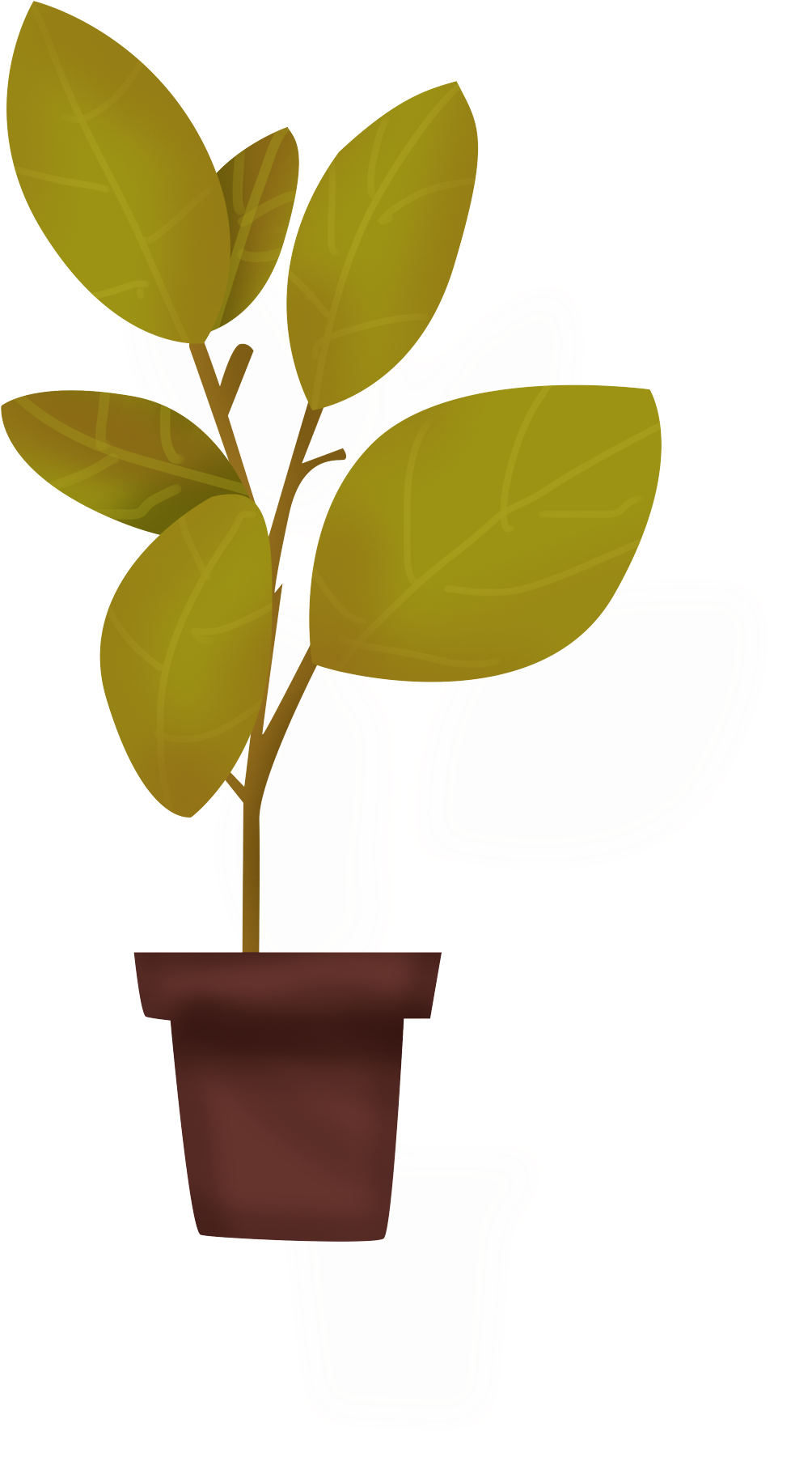 Cartoon Hand Drawn Illustration Lush Png And Psd - Flowerpot (2000x2000), Png Download