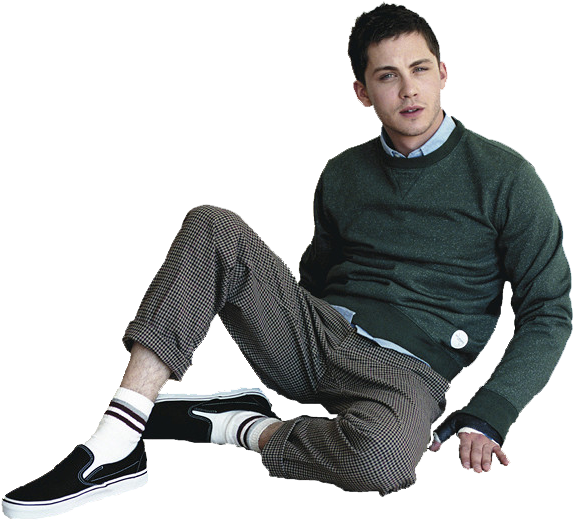 More Transparent Logan Lerman Is Making Ur Blog Even - Sitting (625x809), Png Download