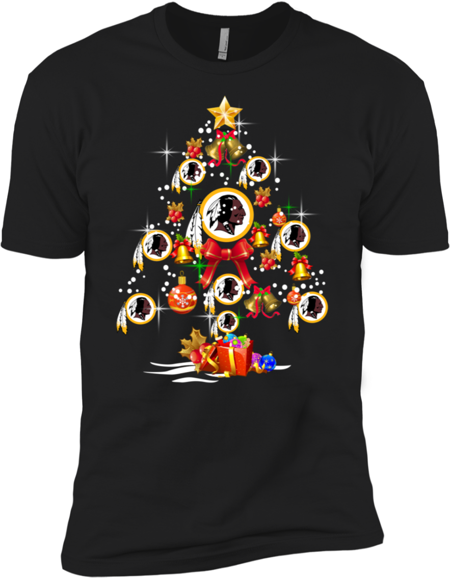 Washington Redskins Christmas Tree Premium T-shirt - Shoot Film Stay Broke (1155x1155), Png Download