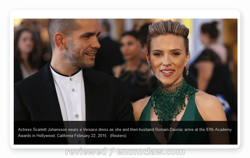 Scarlett Johansson Is So Selfish She Can't Even Stay - Scarlett Johansson E Marito (820x519), Png Download