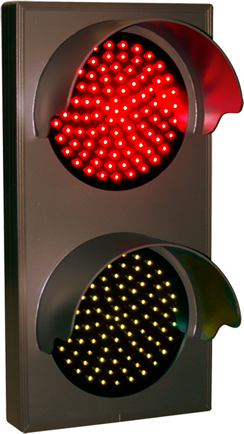 Indicator Dots, Double, Vertical, Red, Amber W/ Hoods - Traffic Signal Red And Green (500x876), Png Download