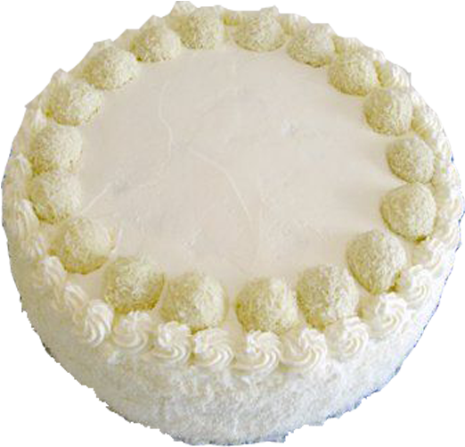 Raffaello Cake - White Chocolate Cake Png (800x500), Png Download