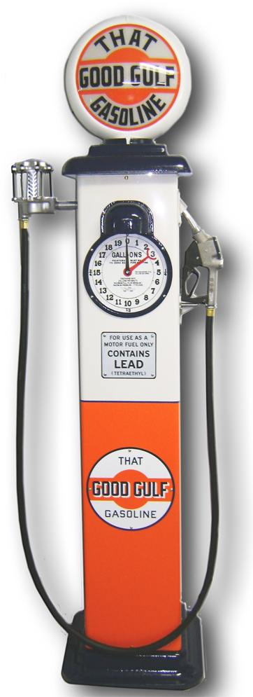 Good Gulf 1929 Clock Face Reproduction Gas Pump - Gas Pump (1921x1080), Png Download