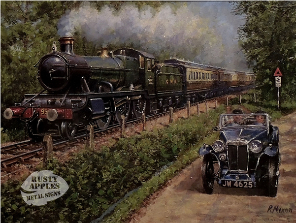 Gwr And The Car Train Art, British Rail, Railroad Tracks, - Locomotive (600x600), Png Download