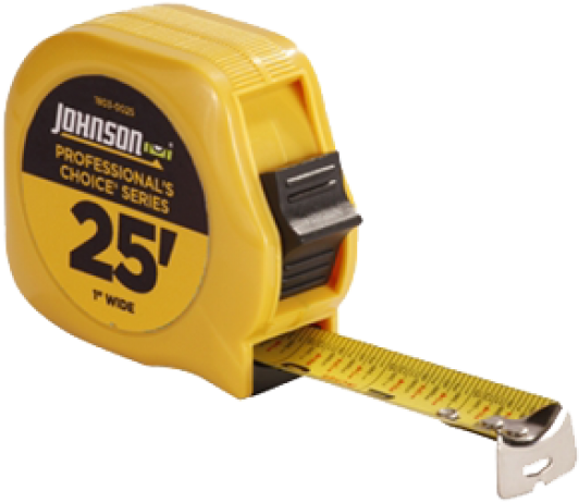 Johnson Level Professionals Choice 25ft/7m Power Tape - Tape Measure (710x550), Png Download