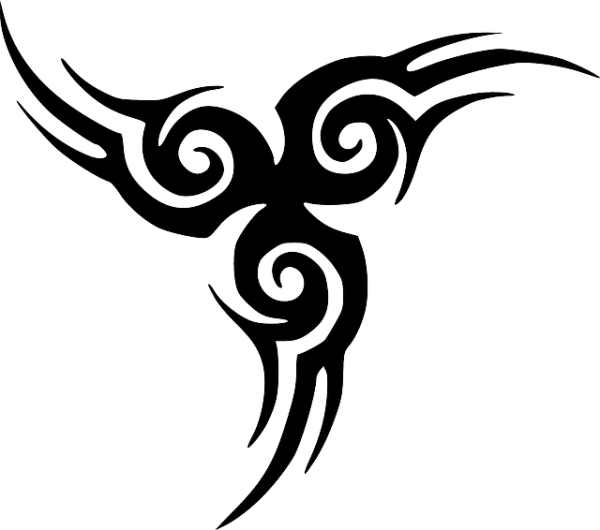 Cool Tattoo Designs Simple - Tribal Black And White (600x530), Png Download