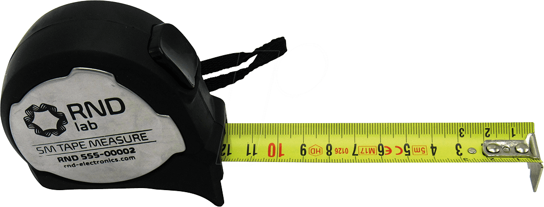 Tape Measure, Metal, 5m Rnd Lab 555-00002 - Tape Measure (1063x405), Png Download