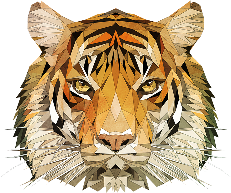 Then I Mirrored And Tweeked One Half Of The Tiger To - Siberian Tiger (827x646), Png Download