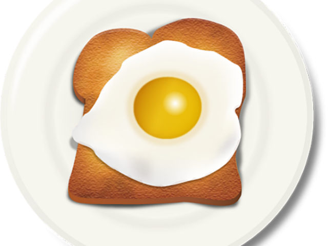 Fried Egg Clipart Breakfast Egg - Eggs And Toast Clipart (640x480), Png Download