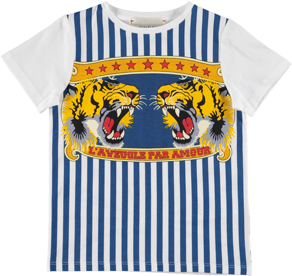 Picture Of Stripe Circus Tiger Head Print T-shirt Ivory - Active Shirt (600x600), Png Download