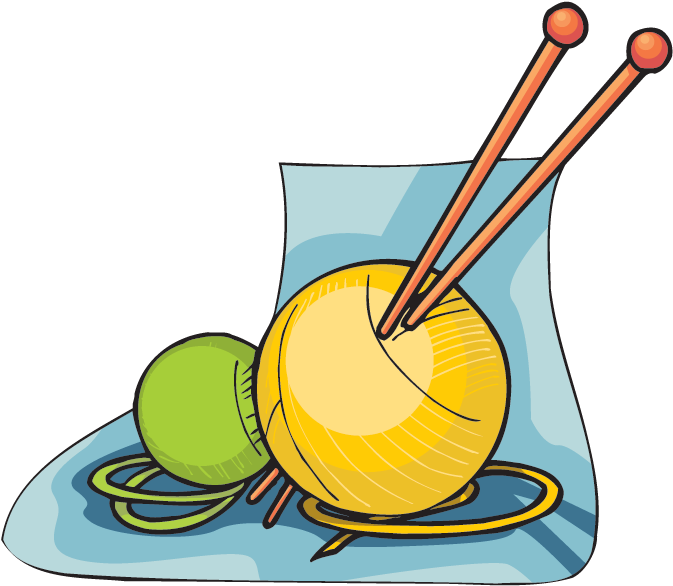 Knitting Needles And Yarn - Needle Arts Clip Art (673x586), Png Download