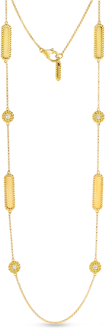 Roberto Coin New Barocco Collection Necklace With Alternating - Necklace (1200x1200), Png Download